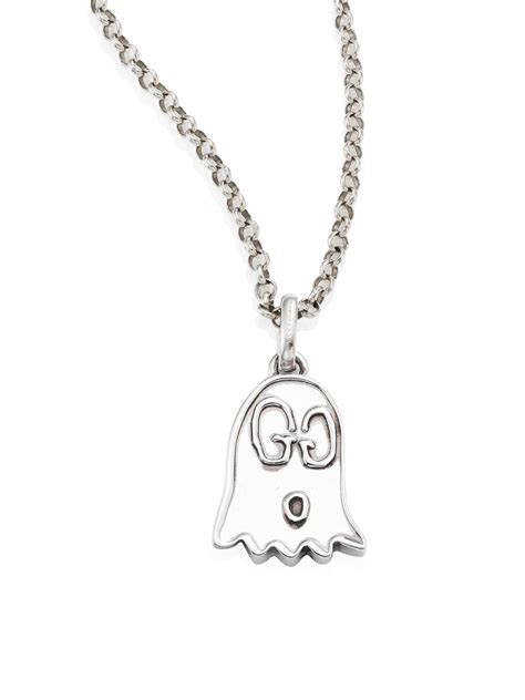 fake gucci ghost pendant|Gucci ghost pendant necklace in silver.